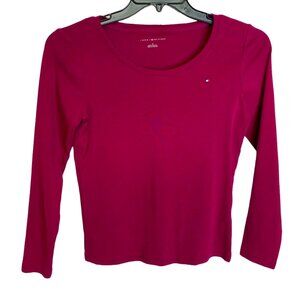 Tommy Hilfiger Womens Long Sleeve Round Neck T-Shirt Size SP Plum Capsule